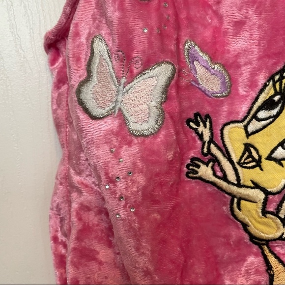 Vintage Tweety bird crushed velvet leotard sz 7/8 - Picture 4 of 11